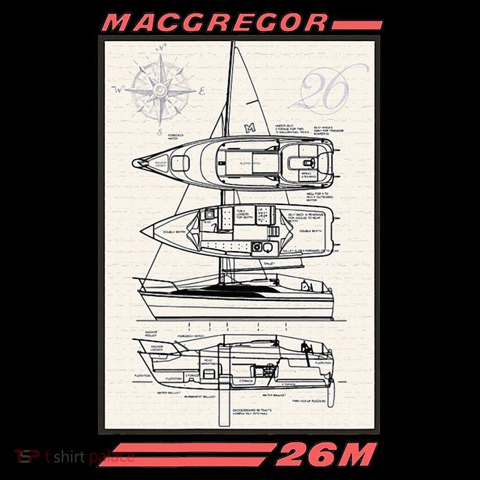 MacGregor 26M Sailboat Line Drawing Zip Tote Bag