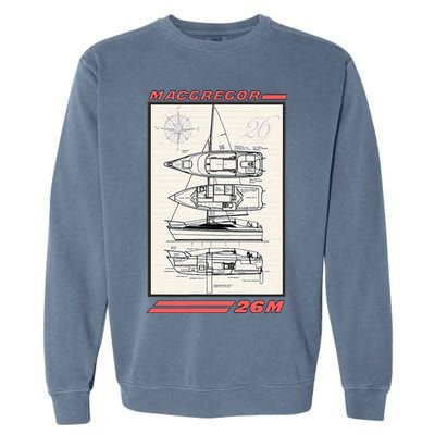 MacGregor 26M Sailboat Line Drawing Garment-Dyed Sweatshirt