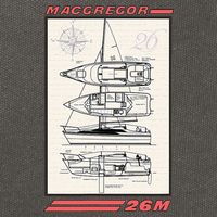 MacGregor 26M Sailboat Line Drawing Cotton Canvas Backpack