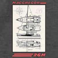 MacGregor 26M Sailboat Line Drawing Vector Backpack