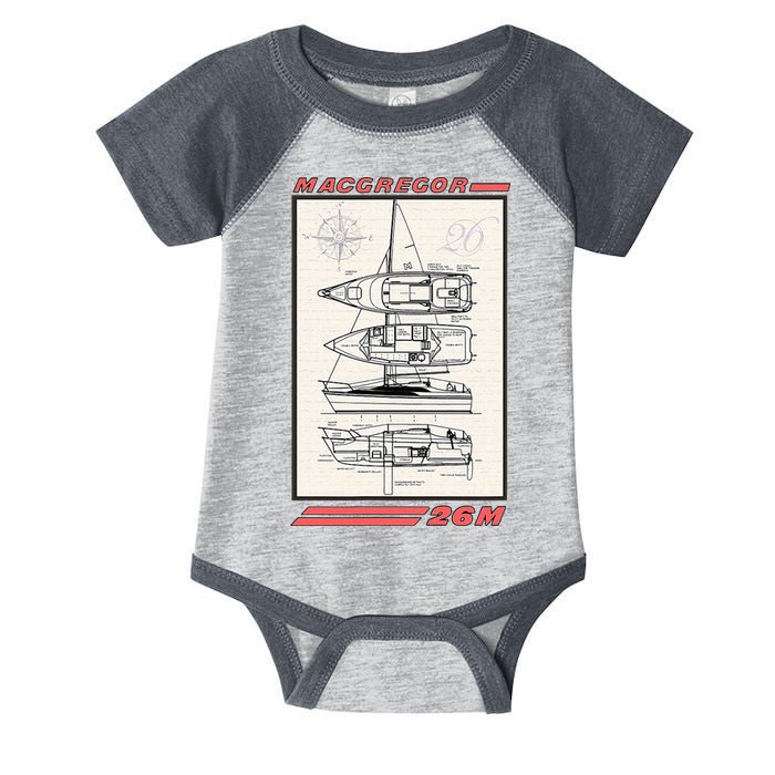 MacGregor 26M Sailboat Line Drawing Infant Baby Jersey Bodysuit
