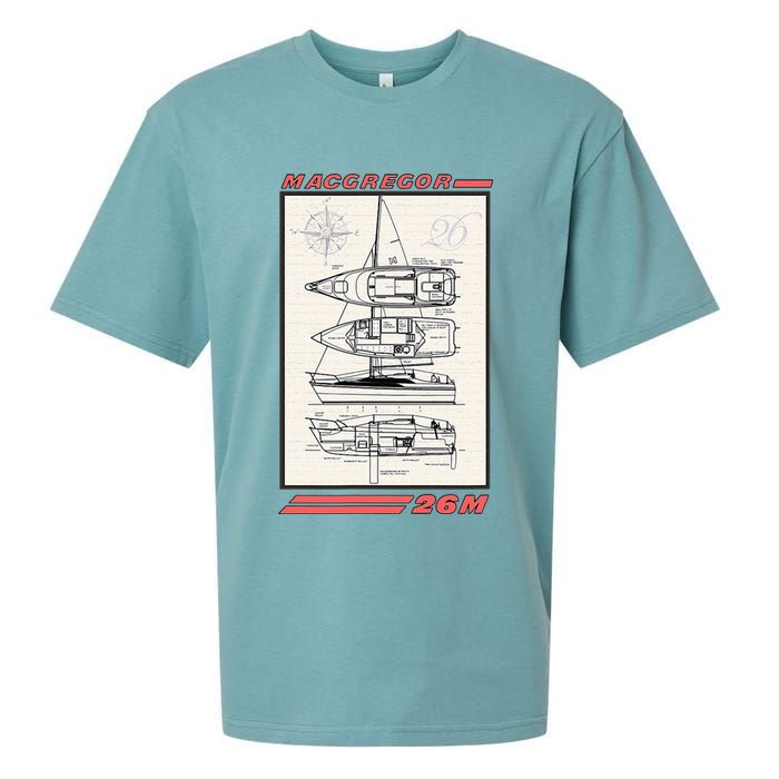 MacGregor 26M Sailboat Line Drawing Sueded Cloud Jersey T-Shirt