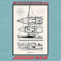 MacGregor 26M Sailboat Line Drawing Sueded Cloud Jersey T-Shirt
