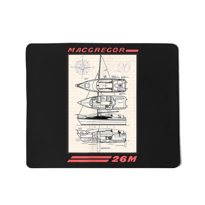 MacGregor 26M Sailboat Line Drawing Mousepad