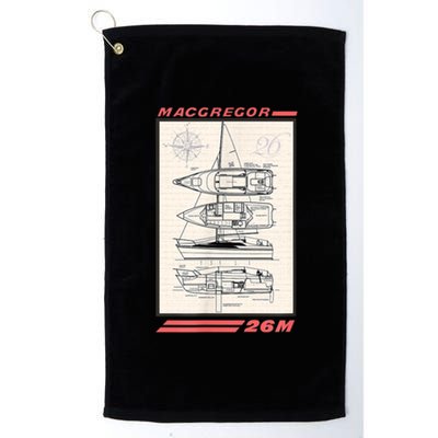 MacGregor 26M Sailboat Line Drawing Platinum Collection Golf Towel