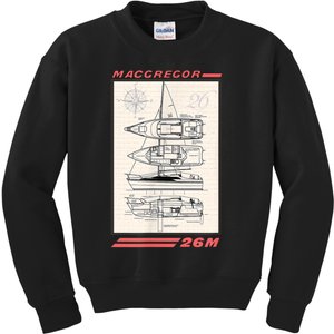 MacGregor 26M Sailboat Line Drawing Kids Sweatshirt