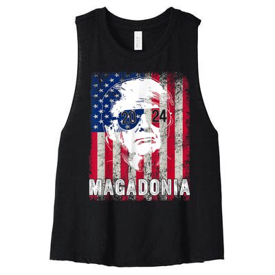 Magadonia 2024 Trump Voter Proud Trump Support Trump 45 47 Women's Racerback Cropped Tank