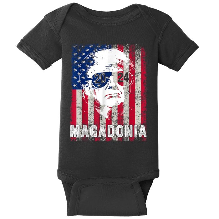 Magadonia 2024 Trump Voter Proud Trump Support Trump 45 47 Baby Bodysuit