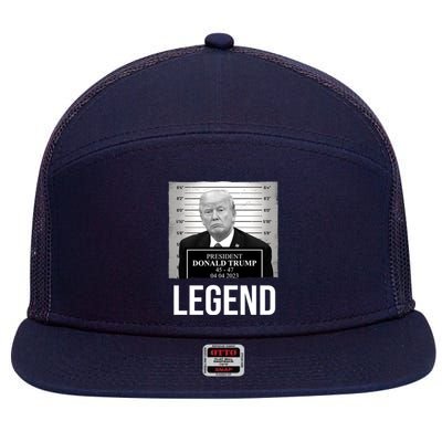 Mugshot 2024 Trump Legend 7 Panel Mesh Trucker Snapback Hat