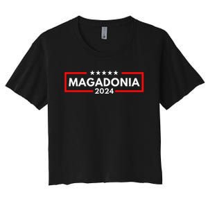 Magadonia 2024 Trump Voter Proud Trump Supporter Magadonian Women's Crop Top Tee