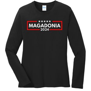 Magadonia 2024 Trump Voter Proud Trump Supporter Magadonian Ladies Long Sleeve Shirt