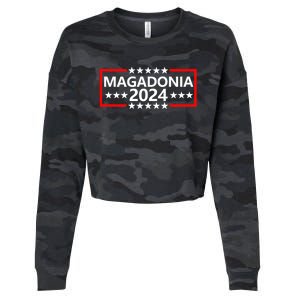 Magadonia 2024 Trump Voter Proud Trump Supporter Magadonian Cropped Pullover Crew