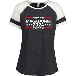 Magadonia 2024 Trump Voter Proud Trump Supporter Magadonian Enza Ladies Jersey Colorblock Tee