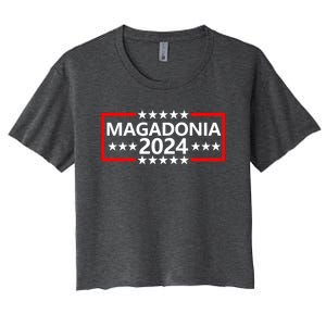 Magadonia 2024 Trump Voter Proud Trump Supporter Magadonian Women's Crop Top Tee