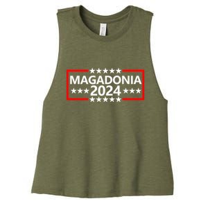 Magadonia 2024 Trump Voter Proud Trump Supporter Magadonian Women's Racerback Cropped Tank