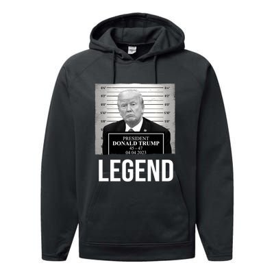 Mugshot 2024 Trump Legend Performance Fleece Hoodie