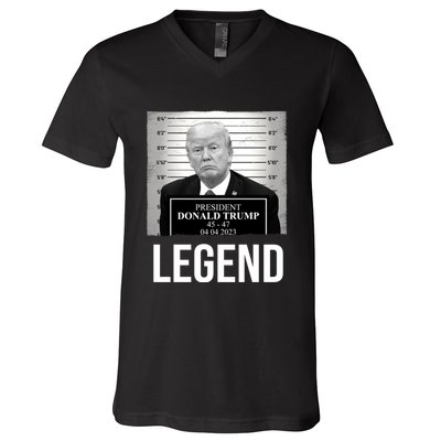 Mugshot 2024 Trump Legend V-Neck T-Shirt