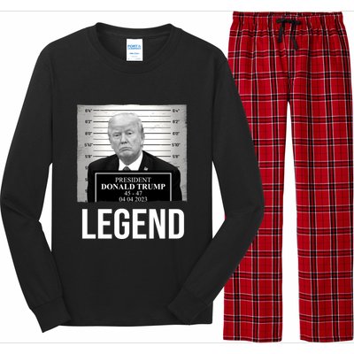 Mugshot 2024 Trump Legend Long Sleeve Pajama Set