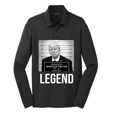 Mugshot 2024 Trump Legend Silk Touch Performance Long Sleeve Polo