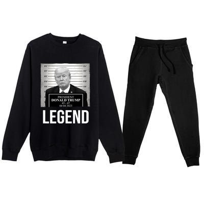 Mugshot 2024 Trump Legend Premium Crewneck Sweatsuit Set