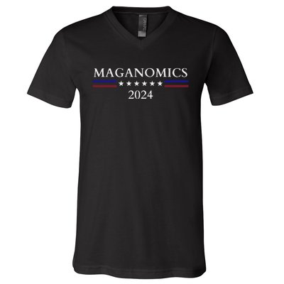 Maganomics 2024 Trump Long Sleeve V-Neck T-Shirt