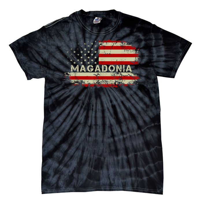 Magadonia 2024 Trump Voter Proud Trump Supporter Magadonian Tie-Dye T-Shirt