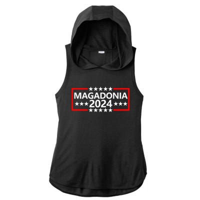 Magadonia 2024 Trump Voter Proud Trump Supporter Magadonian Ladies PosiCharge Tri-Blend Wicking Draft Hoodie Tank