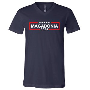 Magadonia 2024 Trump Voter Proud Trump Supporter Magadonian V-Neck T-Shirt