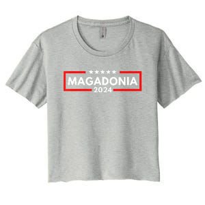 Magadonia 2024 Trump Voter Proud Trump Supporter Magadonian Women's Crop Top Tee