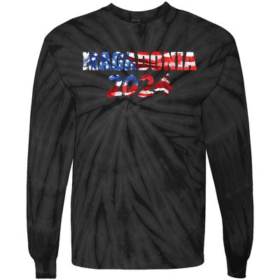 Magadonia 2024 Trump Voter Proud Trump Supporter Magadonian Tie-Dye Long Sleeve Shirt