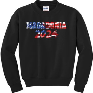 Magadonia 2024 Trump Voter Proud Trump Supporter Magadonian Kids Sweatshirt