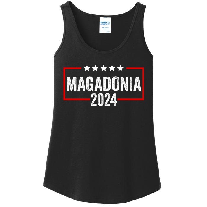 Magadonia 2024 Trump Voter Proud Trump Supporter Magadonian Ladies Essential Tank