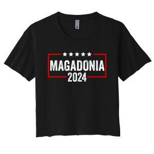 Magadonia 2024 Trump Voter Proud Trump Supporter Magadonian Women's Crop Top Tee