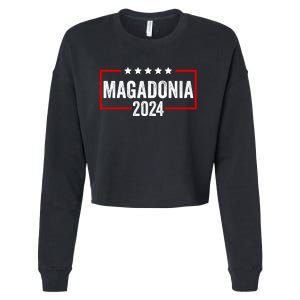 Magadonia 2024 Trump Voter Proud Trump Supporter Magadonian Cropped Pullover Crew