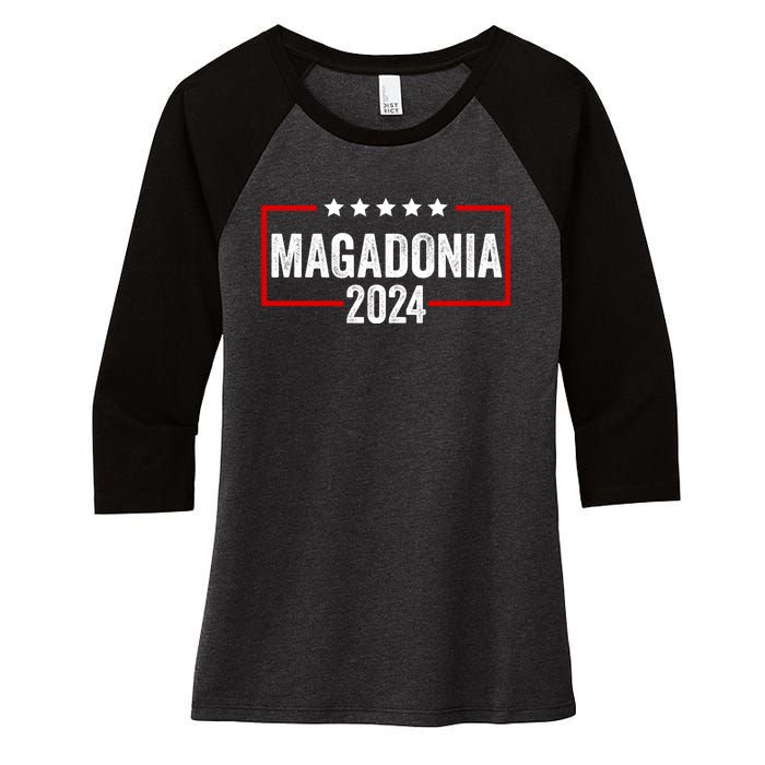 Magadonia 2024 Trump Voter Proud Trump Supporter Magadonian Women's Tri-Blend 3/4-Sleeve Raglan Shirt