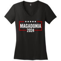 Magadonia 2024 Trump Voter Proud Trump Supporter Magadonian Women's V-Neck T-Shirt