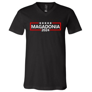 Magadonia 2024 Trump Supporter Proud Trump Voter Magadonian V-Neck T-Shirt