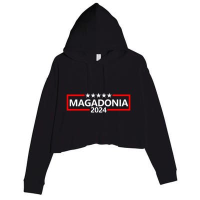 Magadonia 2024 Trump Supporter Proud Trump Voter Magadonian Crop Fleece Hoodie