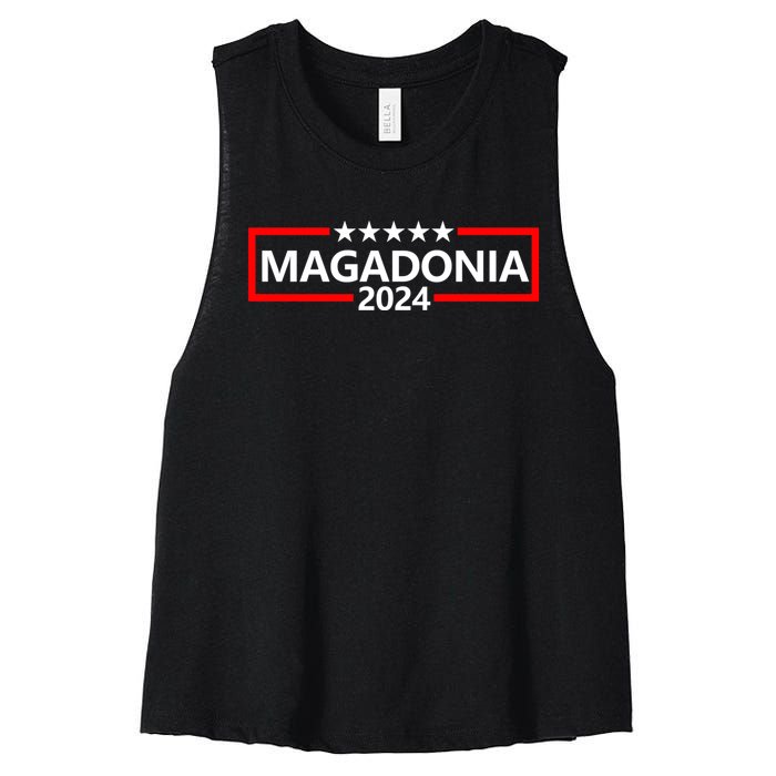 Magadonia 2024 Trump Supporter Proud Trump Voter Magadonian Women's Racerback Cropped Tank