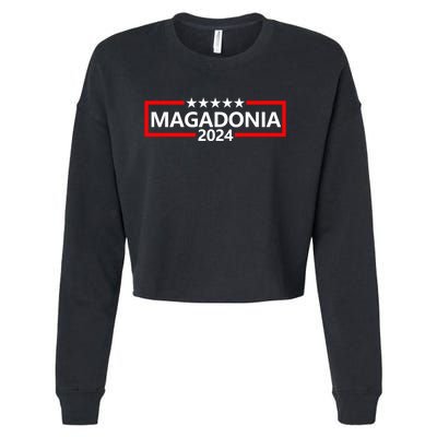 Magadonia 2024 Trump Supporter Proud Trump Voter Magadonian Cropped Pullover Crew