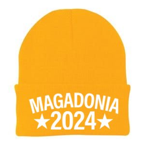 Magadonia 2024 Trump Supporter Proud Trump Voter Magadonian Knit Cap Winter Beanie