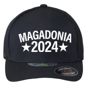 Magadonia 2024 Trump Supporter Proud Trump Voter Magadonian Flexfit Unipanel Trucker Cap