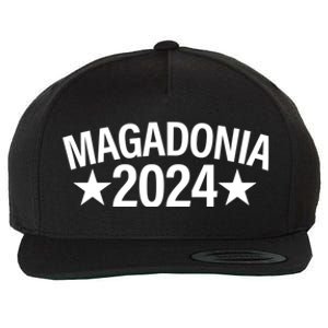 Magadonia 2024 Trump Supporter Proud Trump Voter Magadonian Wool Snapback Cap