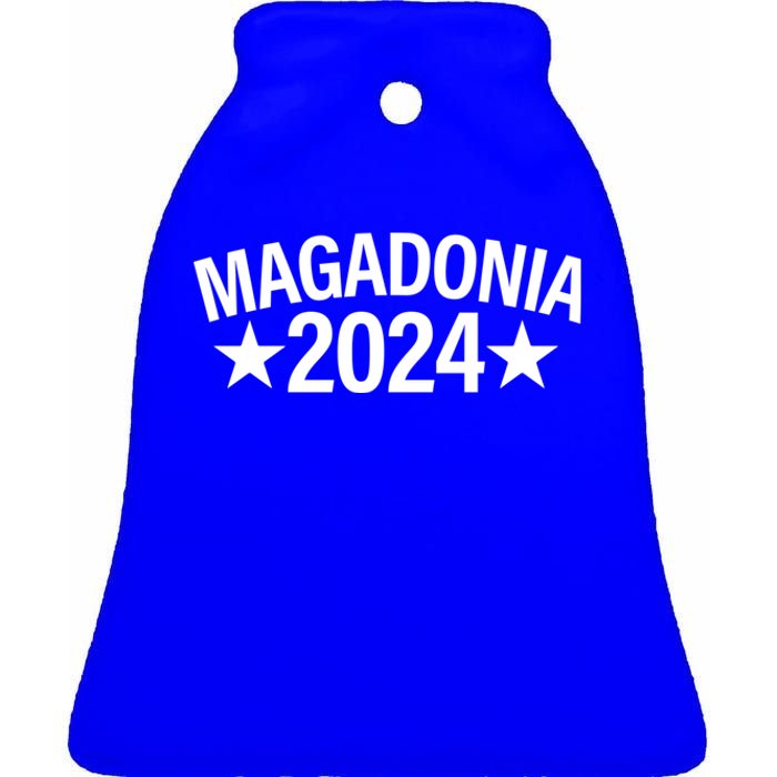 Magadonia 2024 Trump Supporter Proud Trump Voter Magadonian Ceramic Bell Ornament