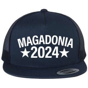 Magadonia 2024 Trump Supporter Proud Trump Voter Magadonian Flat Bill Trucker Hat