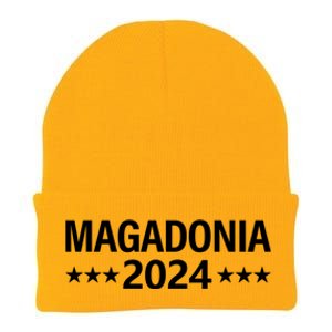 Magadonia 2024 Trump Supporter Proud Trump Voter Magadonian Knit Cap Winter Beanie