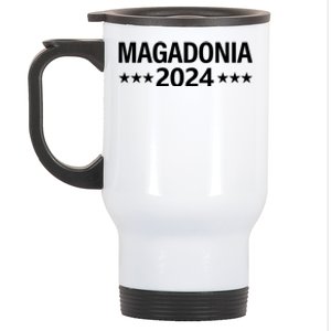 Magadonia 2024 Trump Supporter Proud Trump Voter Magadonian Stainless Steel Travel Mug