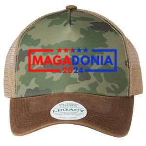 Magadonia 2024 Trump Supporter Proud Trump Voter Magadonian Legacy Tie Dye Trucker Hat