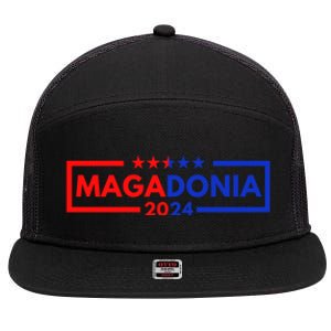 Magadonia 2024 Trump Supporter Proud Trump Voter Magadonian 7 Panel Mesh Trucker Snapback Hat