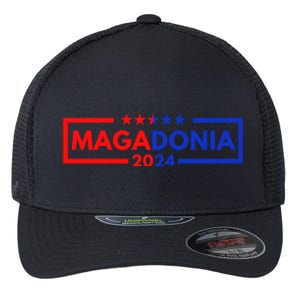 Magadonia 2024 Trump Supporter Proud Trump Voter Magadonian Flexfit Unipanel Trucker Cap